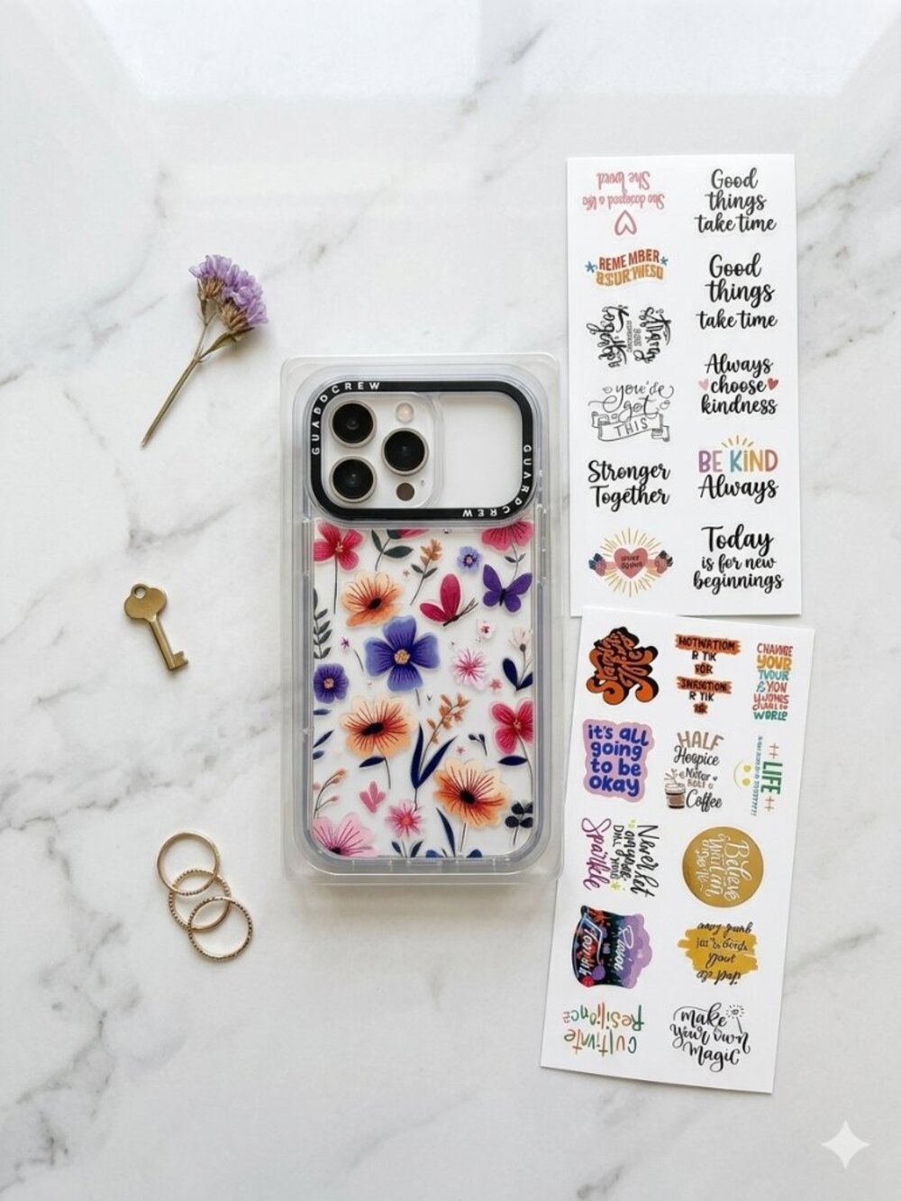 iPhone 17 Pro Max Flower World Case – Clear Aesthetic Design